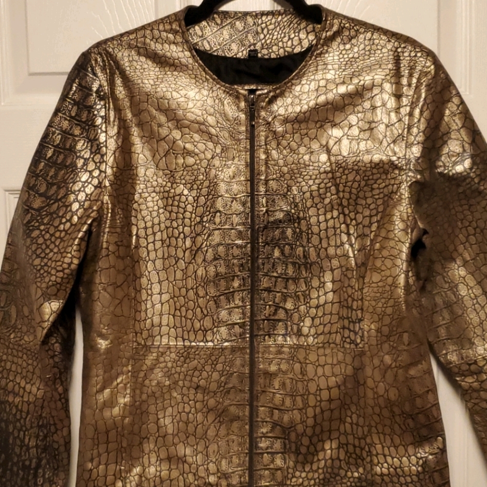 Midnight Velvet Genuine Leather Blazer